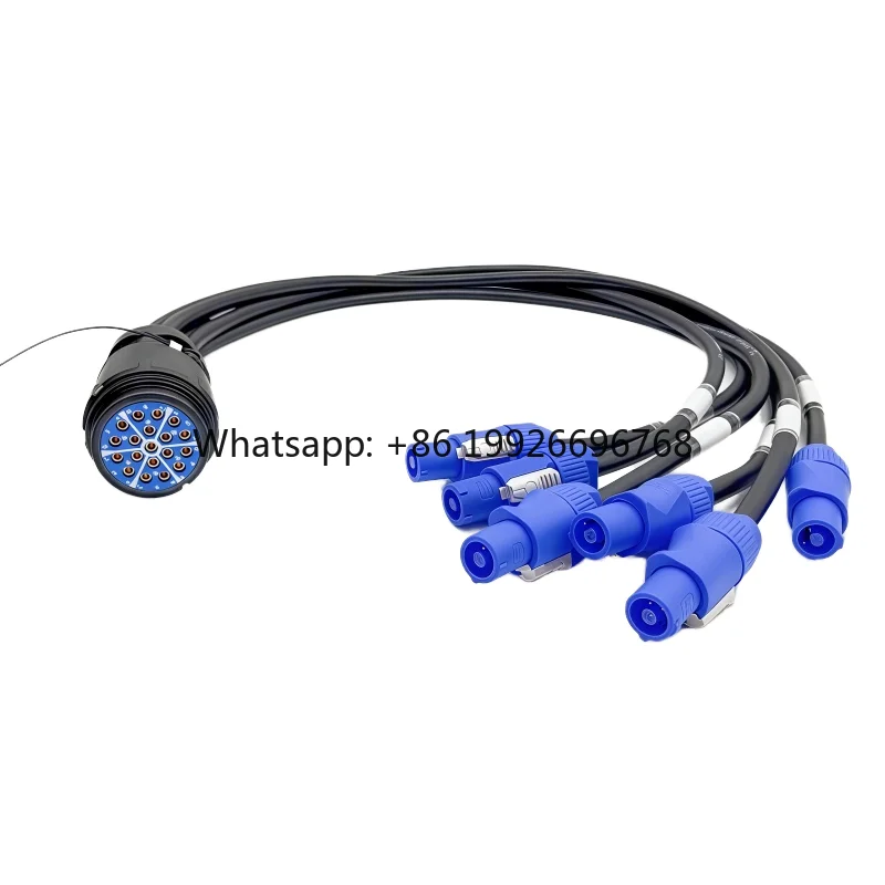 

19 PIN SOCAPEX 6 Channel Blue PowerCON Connectors Breakout Cable PVC 1.5m Length Oxygen-Free Computer Home Theater DVD Player