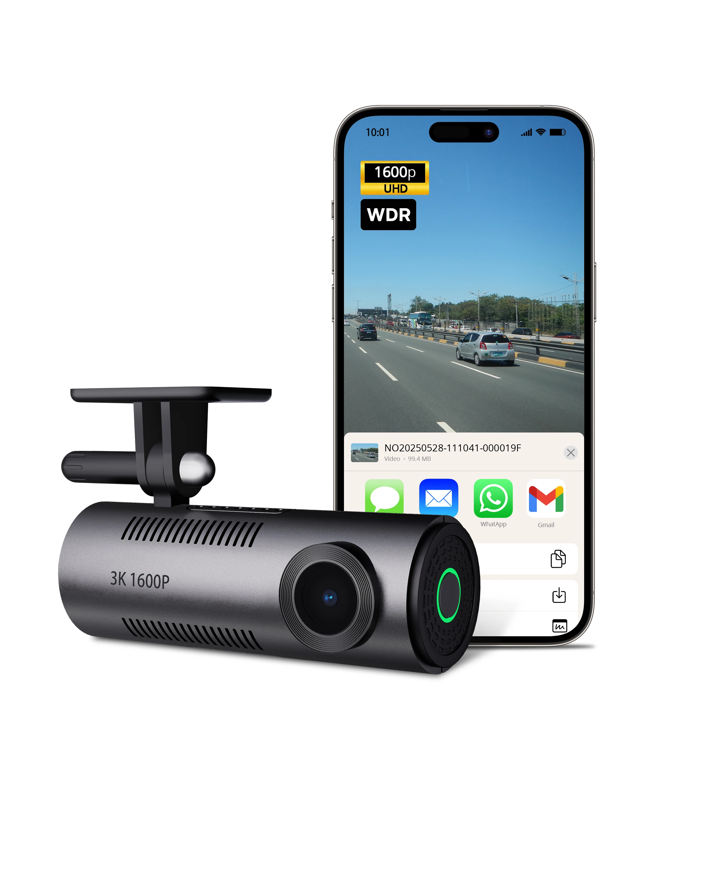 M310 PRO UHD 3K 1600P APP Built-in 5G WiFi Loop Recording G-Sensor 24H Parking Monitor Night Vision(Black)