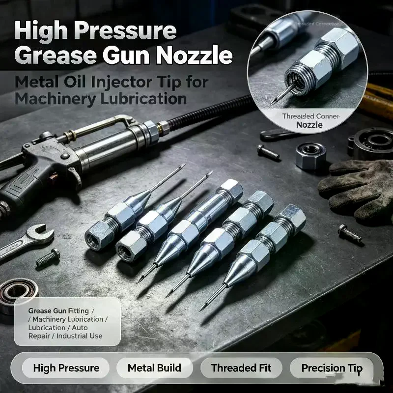 3/5PCS Removable Needle Nose Grease Head Grease Nozzle Grease Accessories Sealed Bearing Refueling Removable Detachable