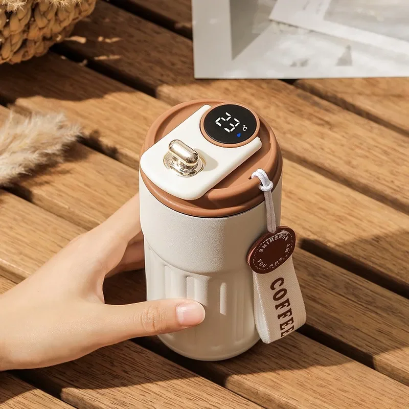 316 Stainless Steel Thermos Cup Vacuum Flasks Car Water Cup Digital Display Temperature Gift Take It With You Easy to Carry Bar