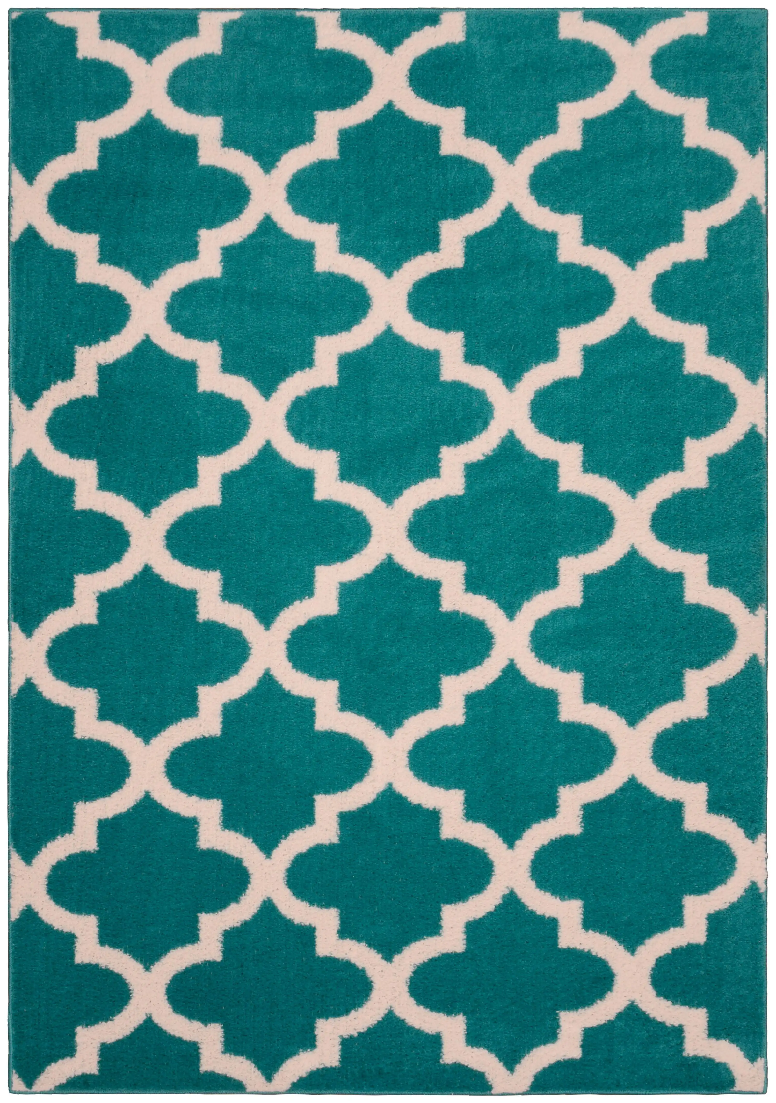 

Mainstays Quatrefoil Teal/Ivory 45"x66" Geometric Indoor Area Rug