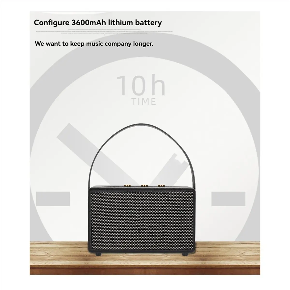 A93P Professional Portable Wireless Vintage Bluetooth Speakers USB Card Reader Wooden PU Outdoor Home Music Player Pink