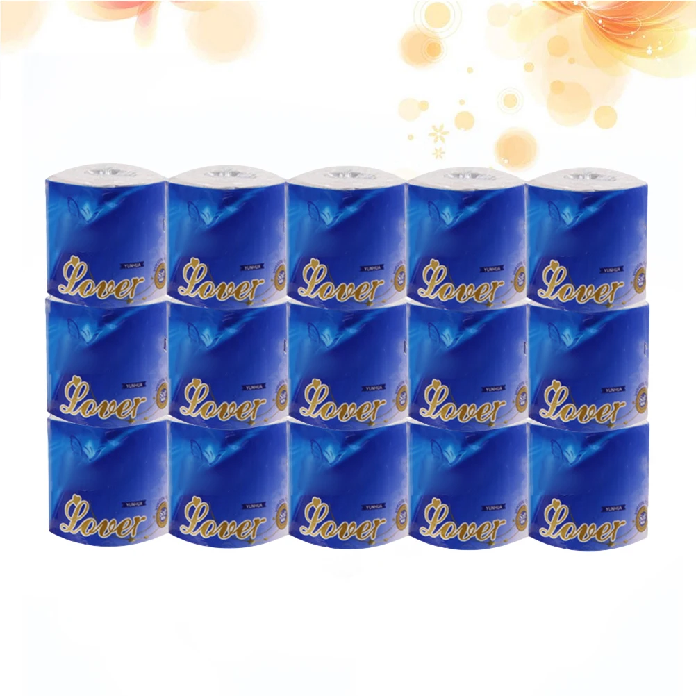 15 rollos de papel higiénico de pulpa mixta, piel delicada, uso familiar y de oficina, rollo de papel tisú a granel, paquete económico de compra