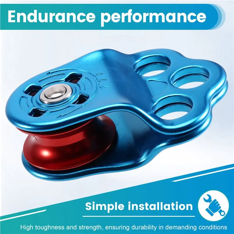 ABYM Climbing Pulley, 30KN Three Holes Ball Bearing Single Pulley, Rock Climbing Pulley For 14Mm Rope Hauling Rock Climbing view 2