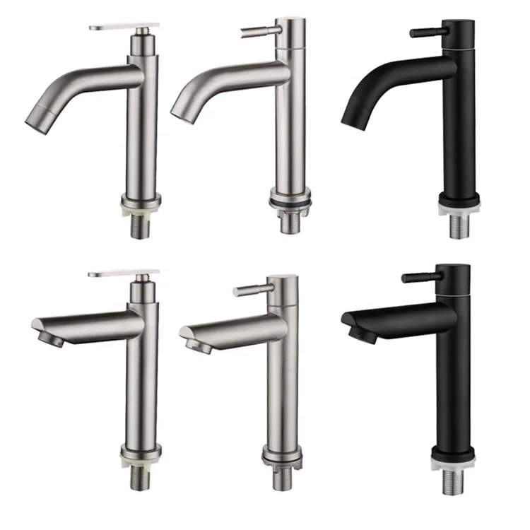 

304 stainless steel single cold basin faucet, stainless steel hand wash basin faucet, single cold water faucet