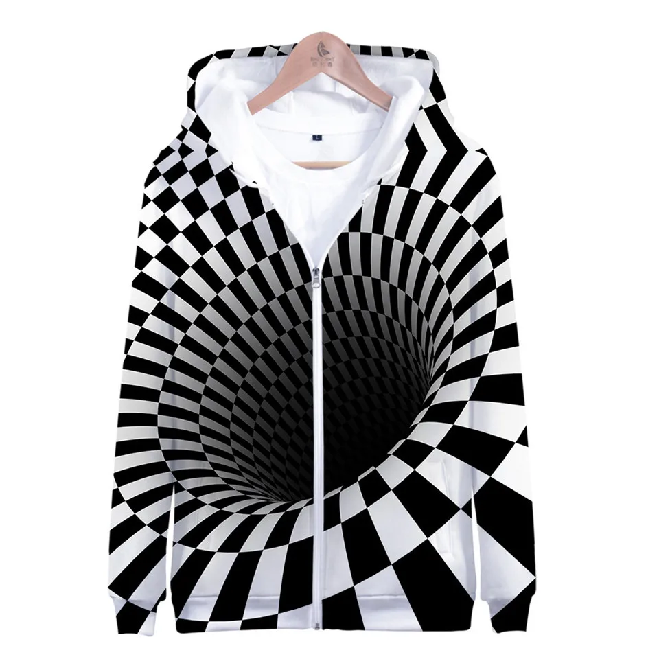 Colorful Spiral Dizzy Pattern Hoodie Men Women Optical Illusion Hoodies Sweatshirt Harajuku Tie Dye Jacket Coat Clothes