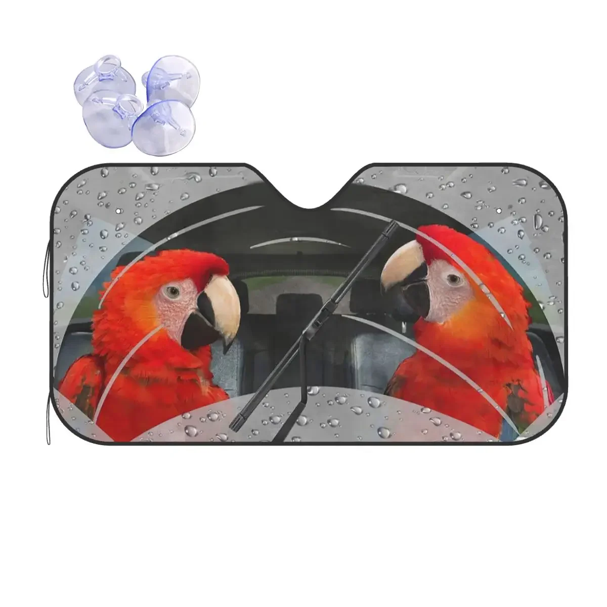 Funny Parrots Sunshade Windscreen Animals Driving Funny Car Front Windshield 76x140cm Sunshade Visor Blinds Sun Shade Protect