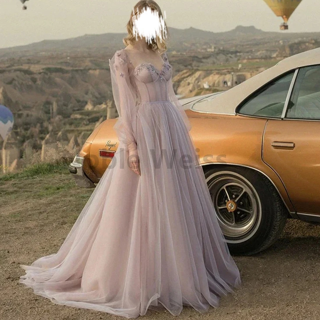 

Elegant A-Line Evening Dresses with Appliques Bridal Gown for Women Wedding Party Customize