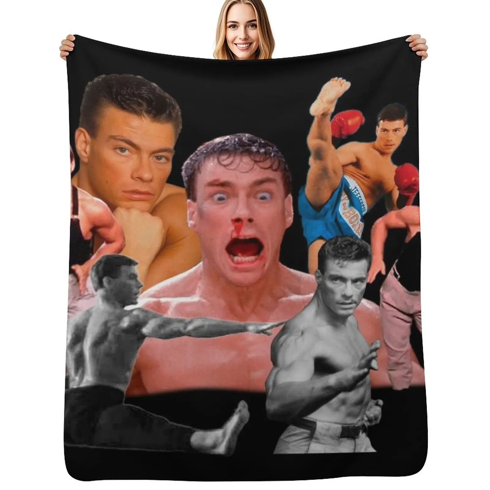 jean claude van damme classic Throw Blanket Soft Comfort Blanket for Reading Watching TV