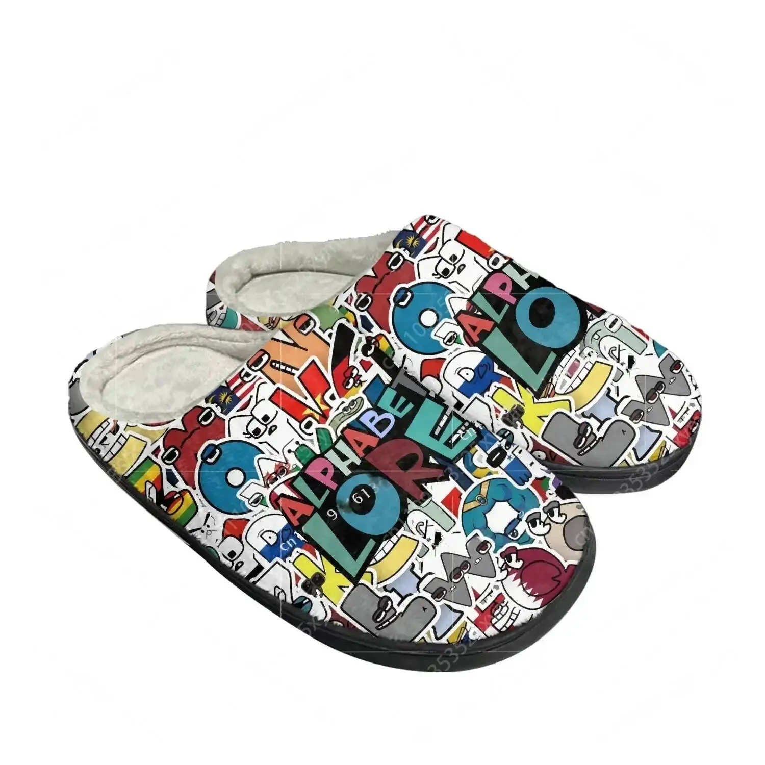 Alphabet Lore Home Cotton Slippers High Quality Mens Womens Plush Bedroom Casual Keep Warm Shoes Custom Thermal Slipper