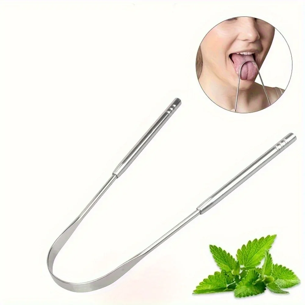 1pc U-Shaped Tongue Cleaner Tongue Scraper Stainless Steel Oral Cleaning Tongue Brush, Personal Care Christmas Gift