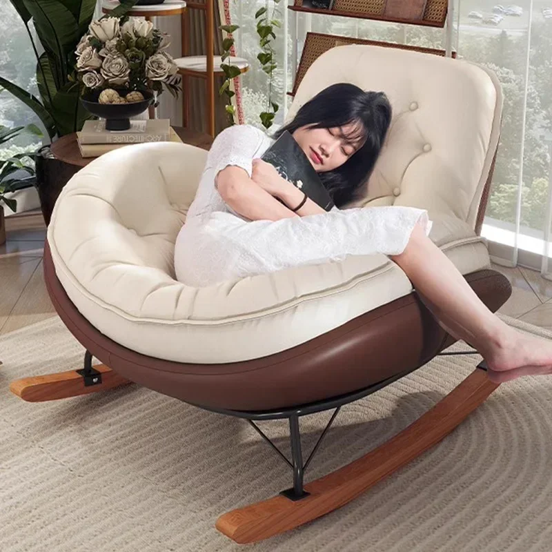 Sedie a dondolo reclinabili Camera da letto nordica Sedie di design per adulti Divano moderno pigro Muebles Para El Hogar Mobili Soggiorno
