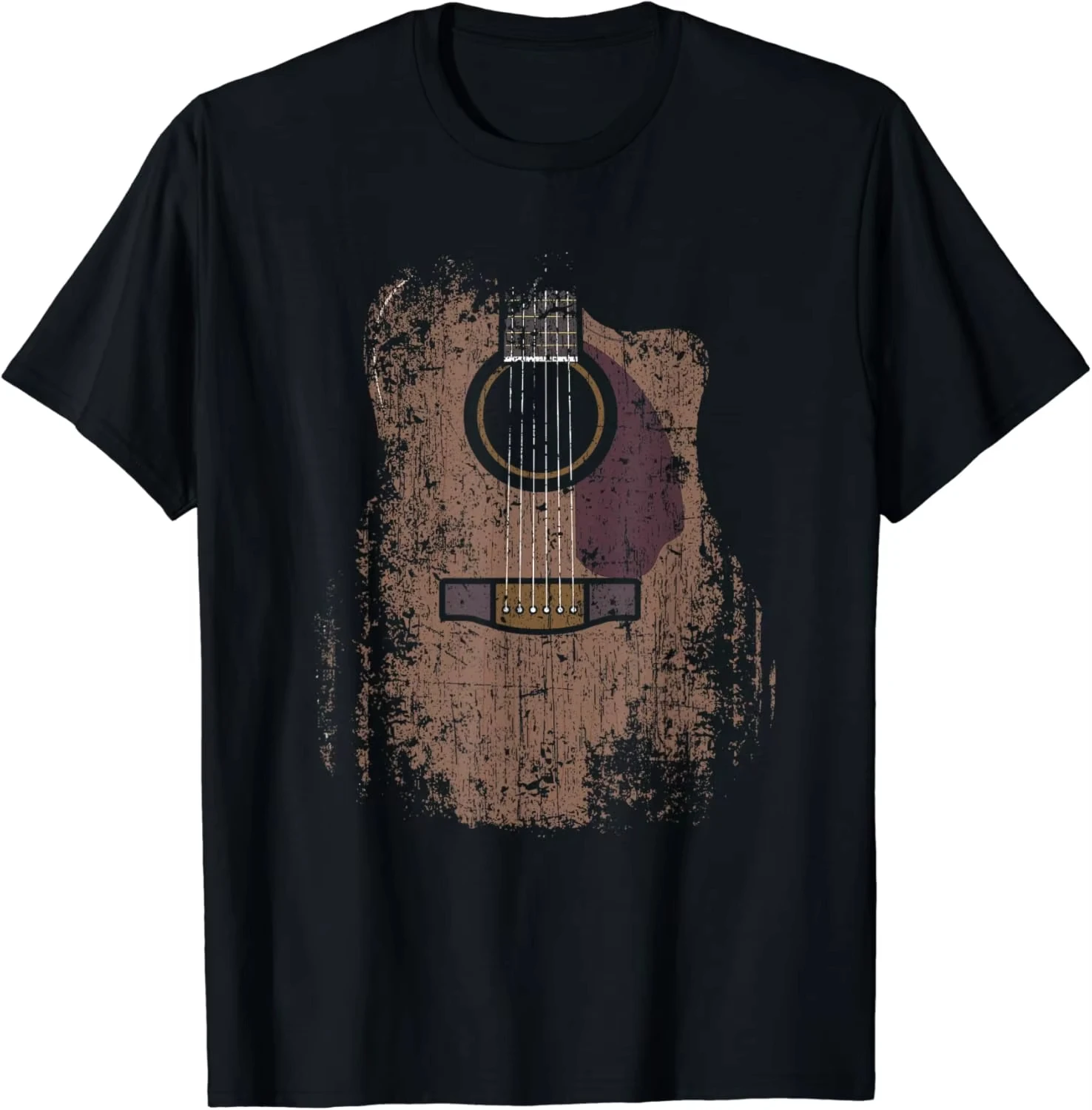 Distressed Akustische Gitarre Vintage Spieler Rock & Roll Musik T-Shirt Cooles Geschenk Unisex Sommer Soft Tops Grafik T Shirts Camisetas