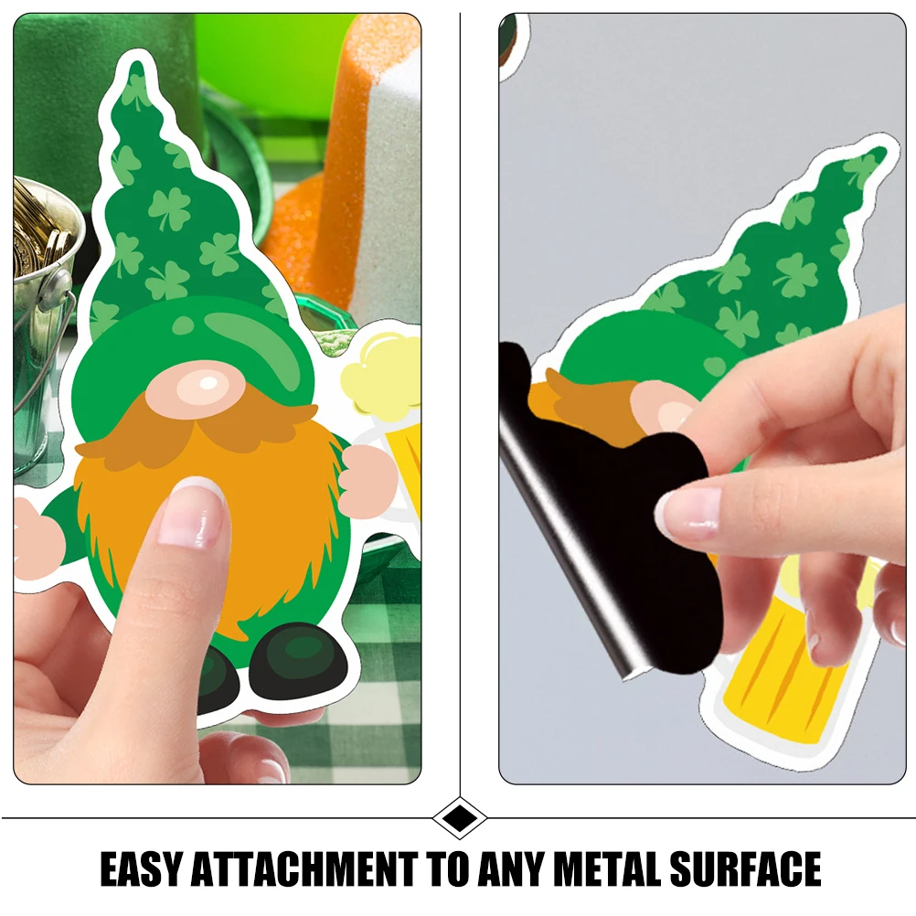 

St Patrick's Day Gnome Fridge Magnet Decorative PVC Cartoon Stickers for Metal Refrigerator Magnets Kitchen Accessories
