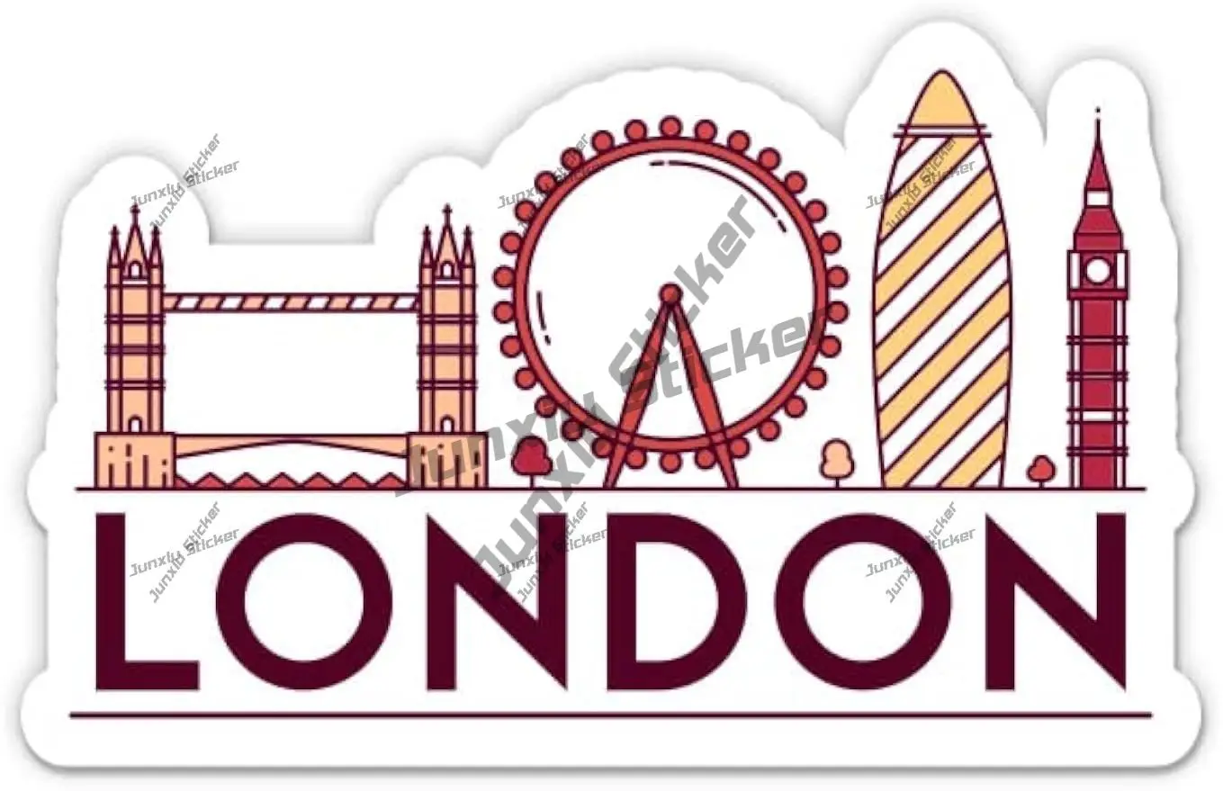 

London England Vinyl Sticker for Car Phone Laptop Water Bottle Waterproof Decal Front Bumper Cover Scratches Decor Accessories