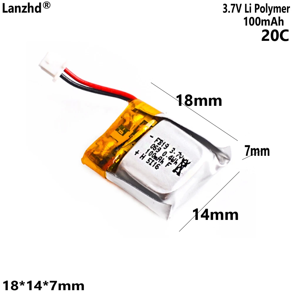 Image of 3,7V Lithium-Akku 100mAh 20C für Mini-Modell-Drohne Quadcopter Spielzeug Harbos Q4 Chengxing CX-10 für Wei Li V272 Batterien
