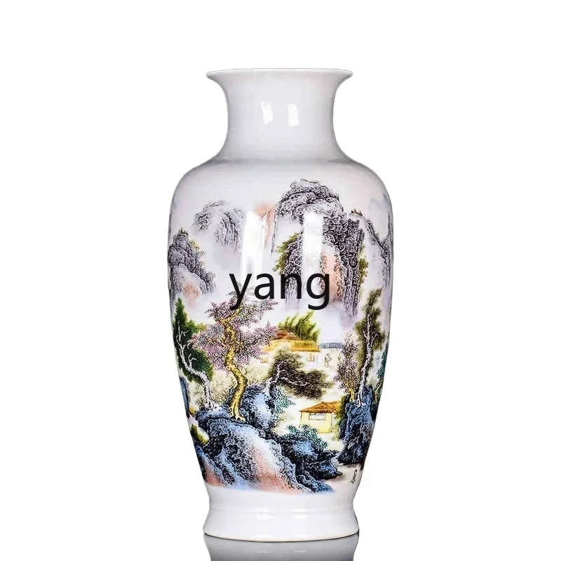 LTT ceramic vase antique pastel landscape living room flower arrangement bogu frame decorative crafts