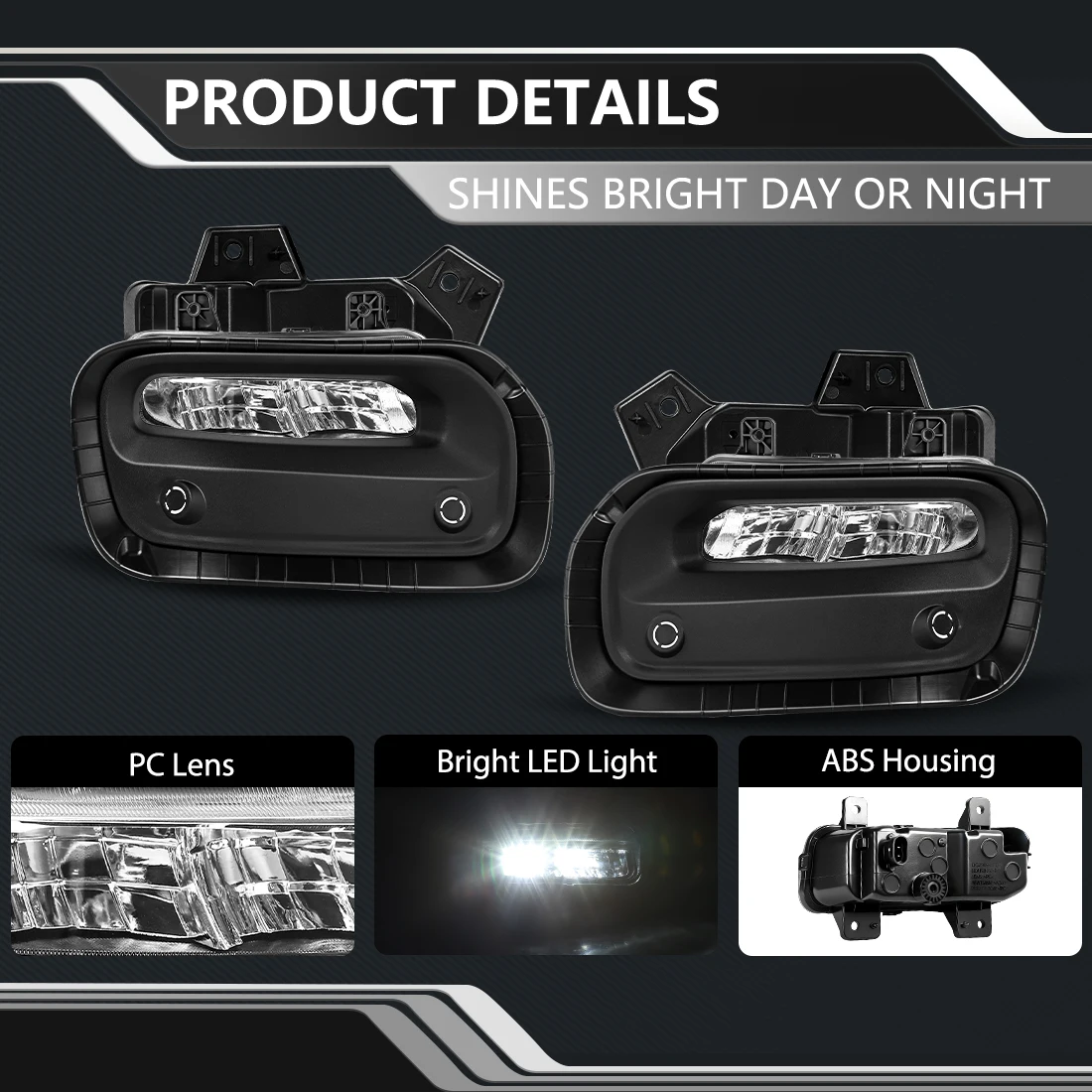 For Dodge Ram 1500 2025 2026 LED Fog Light Kit Front Bumper Daytime Running Light Driving Light DRL Daylight Car Accessories 12V - view 2