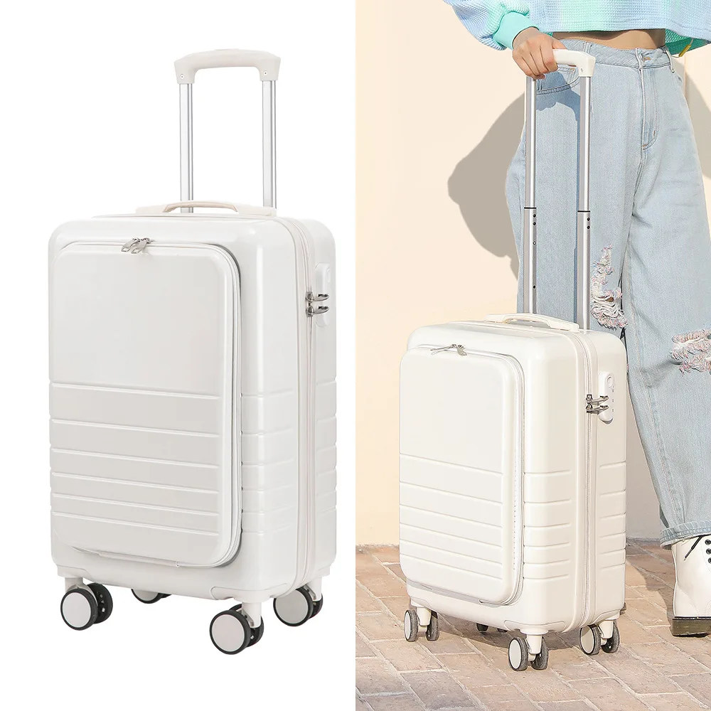 20 Inch Voorste Opening Bagage Mode Snoep Kleur Universele Wiel Trolley Koffer Side Opening 24 Inch Reizen Boarding Case