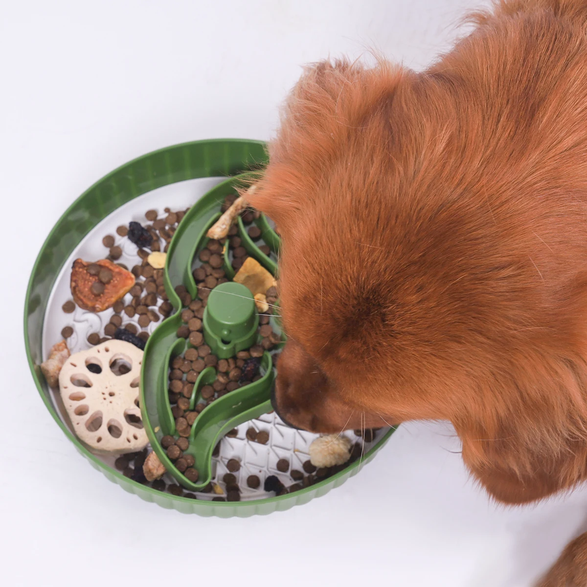 1pc Pet Turntable Slow Food Bowl with Licking Pad, Anti Choking No Spill Dog Puzzle Food Bowl Dog Snack Basin For Multiple Uses