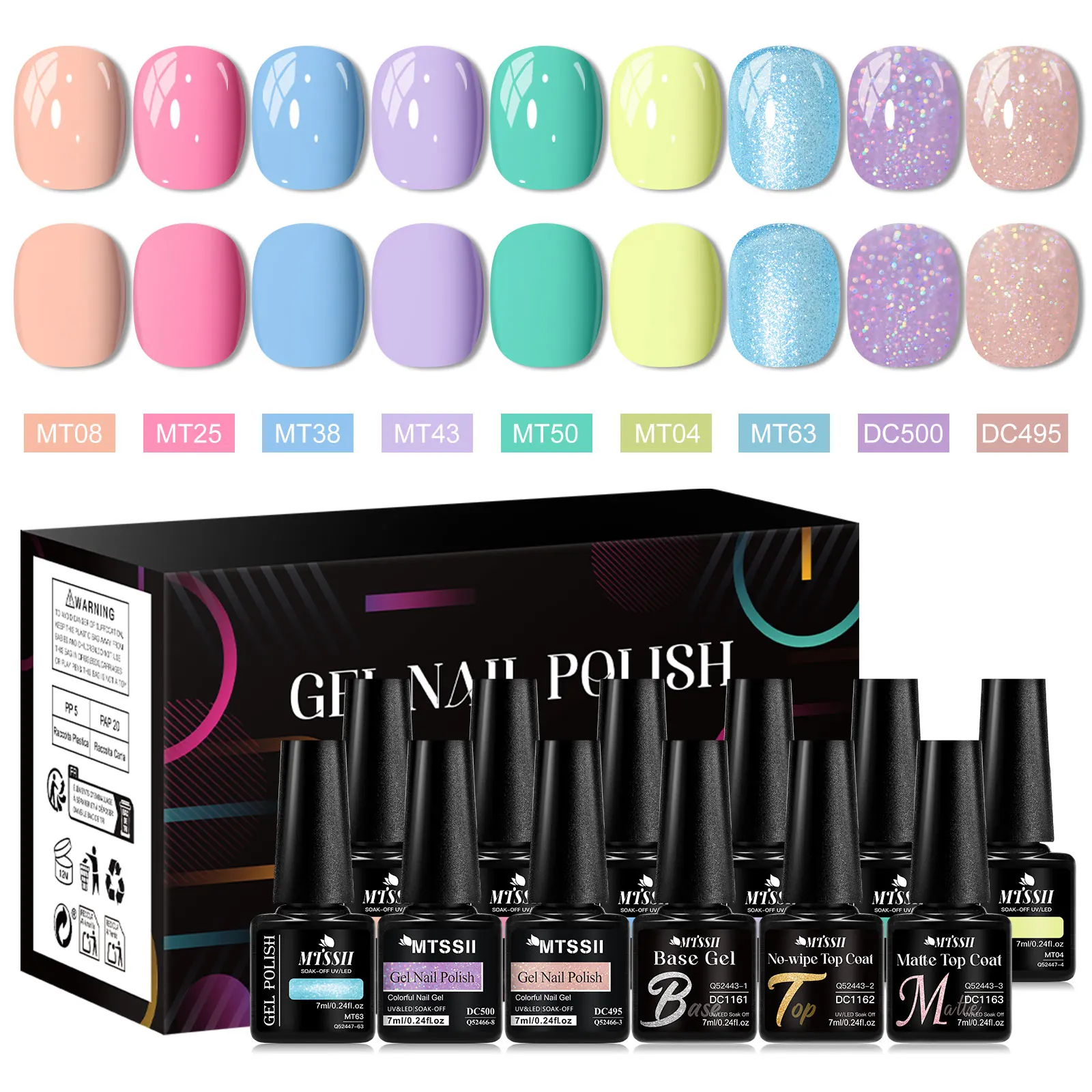 Zestaw 9 kolorów żelu do paznokci Seria Macaron Kolorowy lakier do paznokci Żelowy lakier do paznokci Półtrwały żel UV Soak Off Materiały do manicure