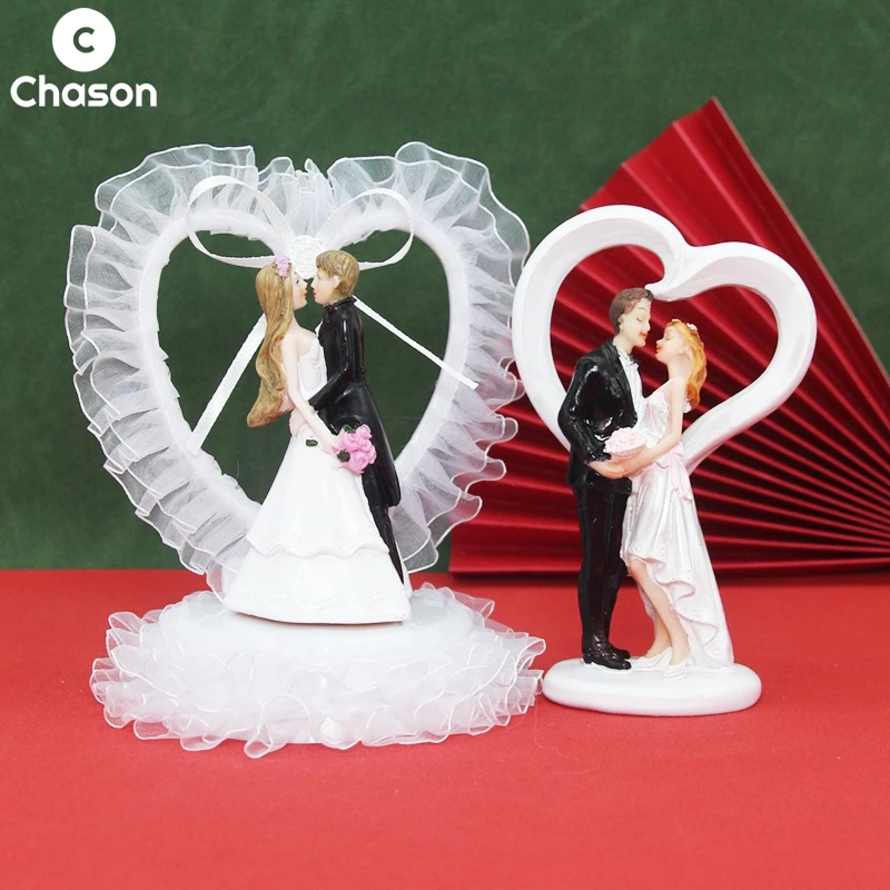 Wedding Anniversary Couple Bride Groom Figurines Car Accessories Valentine\'s Day Ornaments Home Decoration Resin Crafts Gift