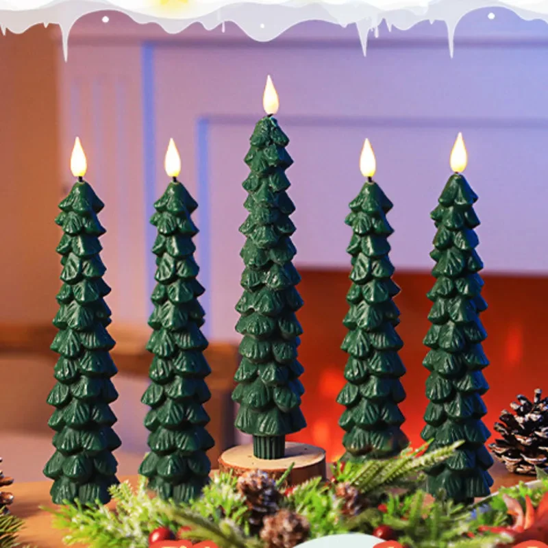 LED Christmas Tree Candles LED Christmas Pinecone Simulation Candle Light Christmas Ambient Modelling Lights Decoration