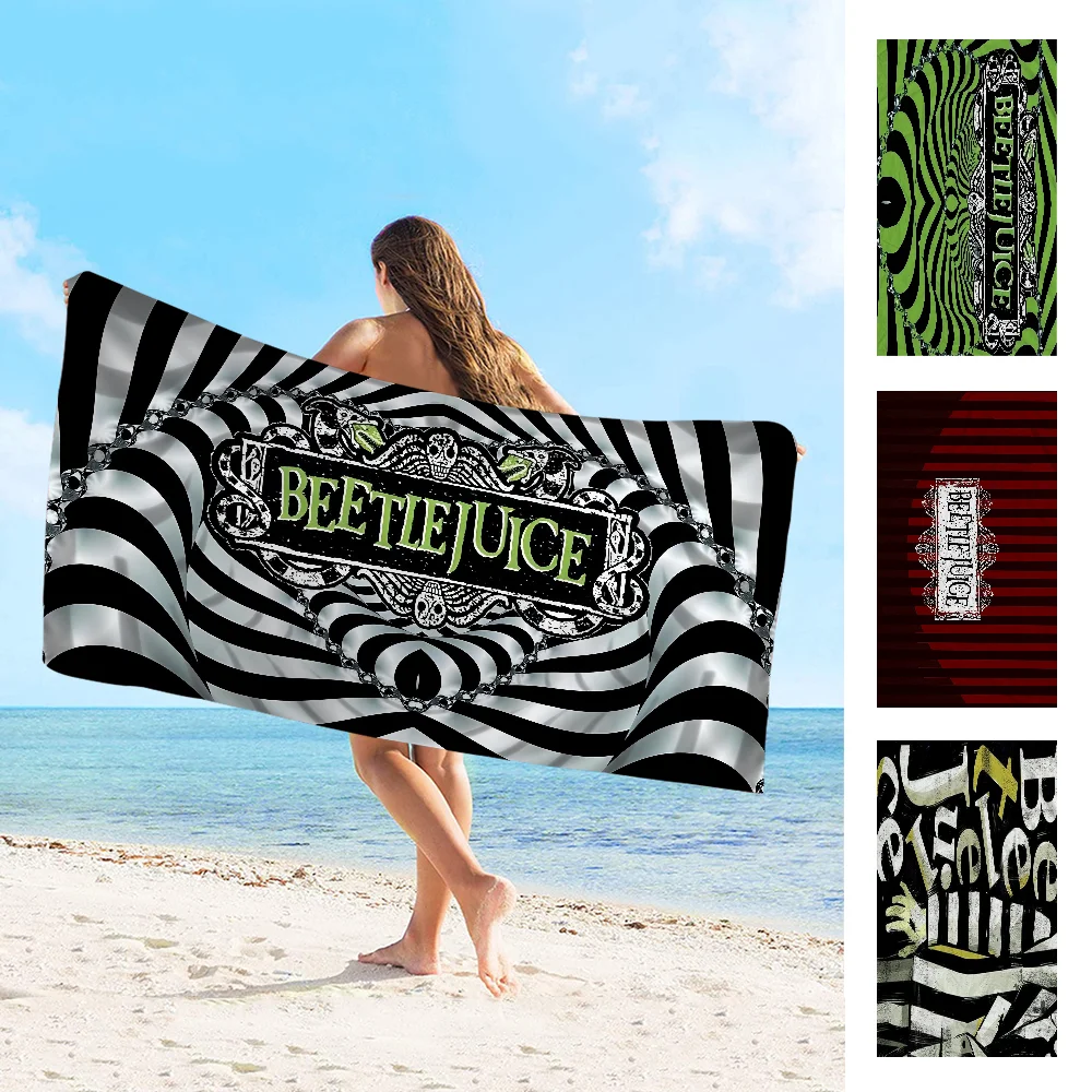 Tim Burton Horror Movie Beetlejuice Sandworm Towel Microfiber Beach Towel Absorbent Quick dry Soft Yoga Resort Mountain Climbing