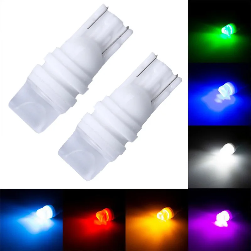 

10Pcs T10 W5W Ceramic 3D LED Waterproof Wedge Licence Plate Lights WY5W Turn Side Lamp Car Reading Dome Light Auto Parking Bulb