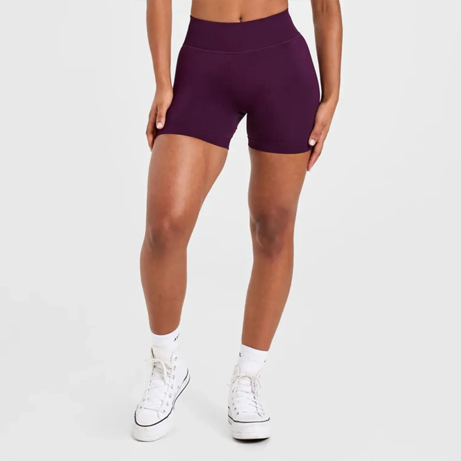 سلس النساء رياضة اليوغا السراويل بلون محبوك عالية الخصر الورك رفع ضيق تنفس السراويل الرياضية اللياقة البدنية الجري طماق #4