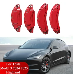 Brake Caliper Covers For Tesla Model 3 2024 2025 2026 Highland 4pcs with the Decals for 18 19in wheel cover(not fit 2017-2023)