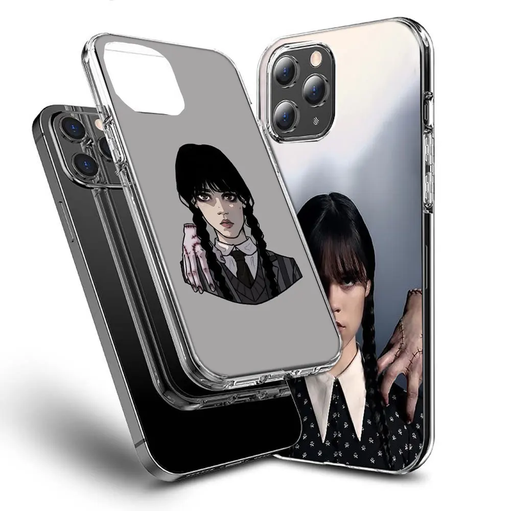 Wednesday Addams Phone Case For Apple Iphone 15+ 14 Plus 16 Pro Max 12 13 Mini 11 Pro X XS Max XR Cover Shell Coque