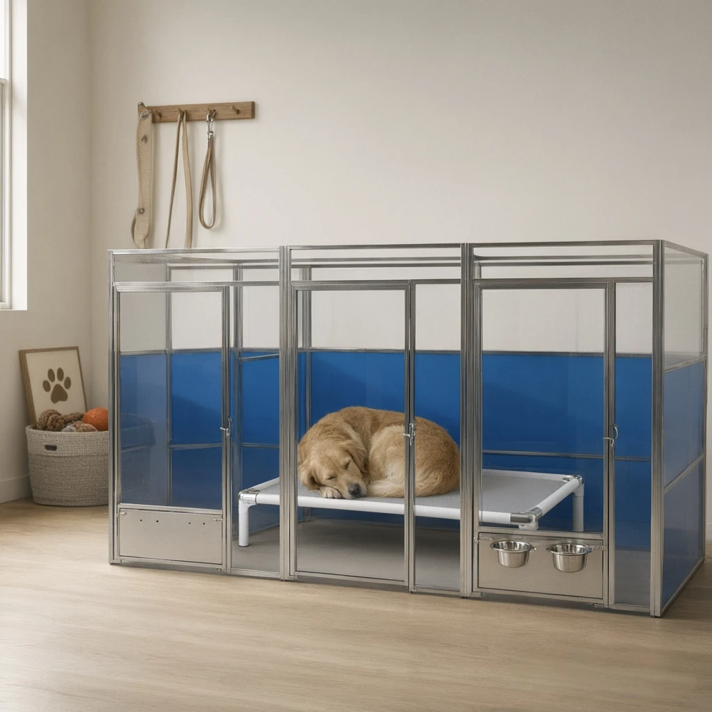 Heavy Duty Stainless Steel Dog Kennel XXL Outdoor Large Dog Cage Animal Cage Easy Clean for Commercial Pet Hotel Boarding