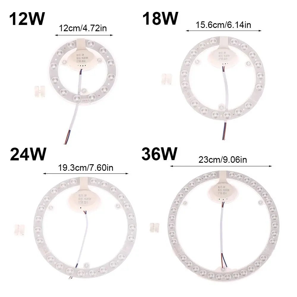 1Pcs New Board Blubs Panel Circle Light 12W 18W 24W 36W Round LED Ring Light 220V LED Module Lamp Ceiling Board