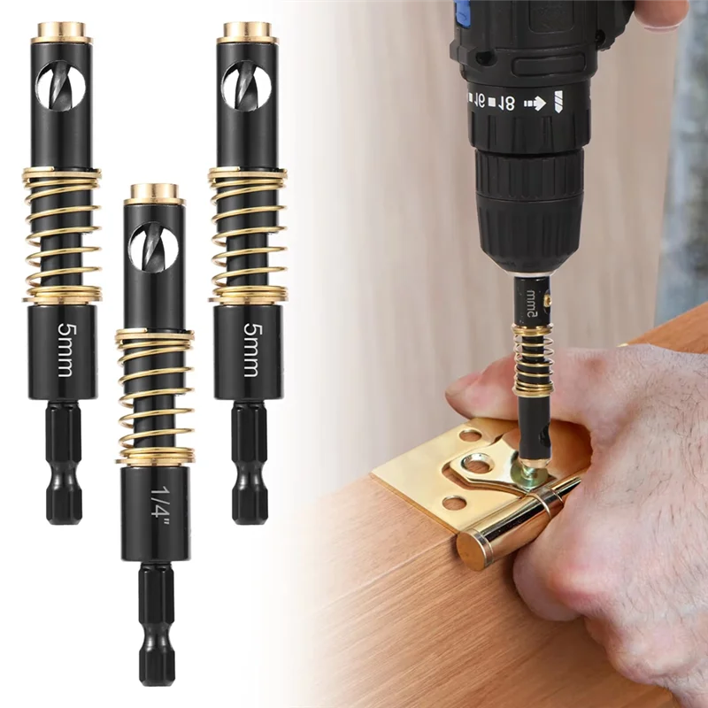 ABRE-brocas de bisagra de perforación sólidas broca de bisagra de puerta estable reemplazo rápido centro de vástago hexagonal