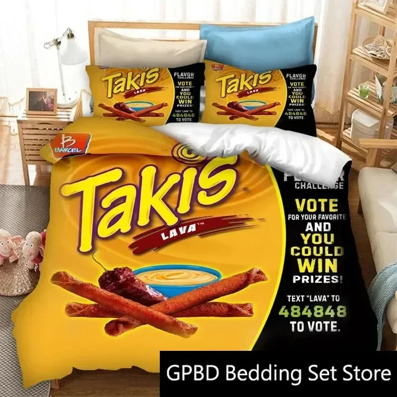 3D Print Snacks Takis Bedding Set Double Twin King Duvet Cover Comforter Pillowcase Boys Girls Adults Bedroom