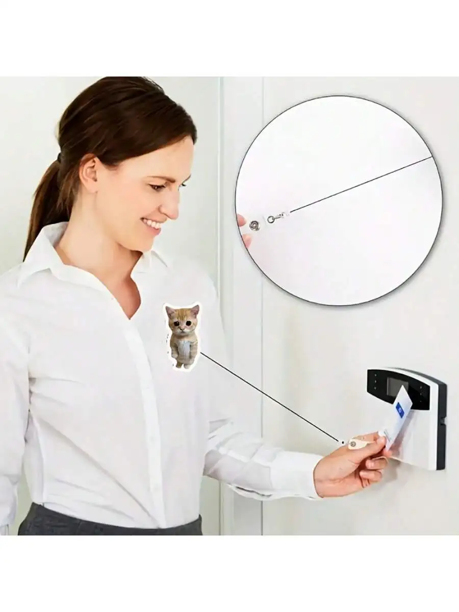 [مسطح [قطعة واحدة من بكرة شارة قابلة للسحب بنمط لطيف مع مشبك معدني، مستلزمات للممرضات/الطلاب/المكتب #2