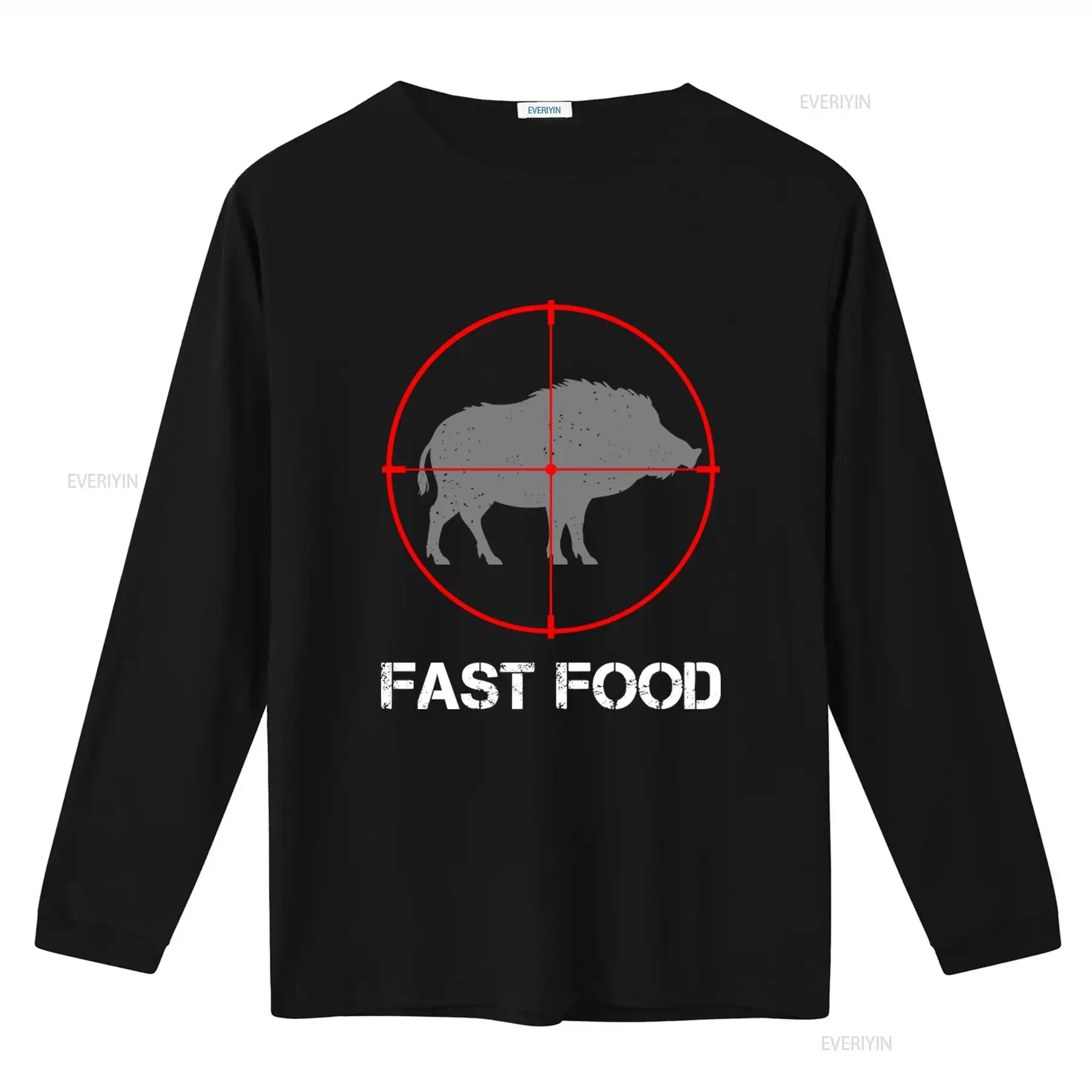 Fast Food Wild Boar Hunting T Shirt Unique s for Men vintage Washed fashion Top For Everyday Wear Stretched designer clothes