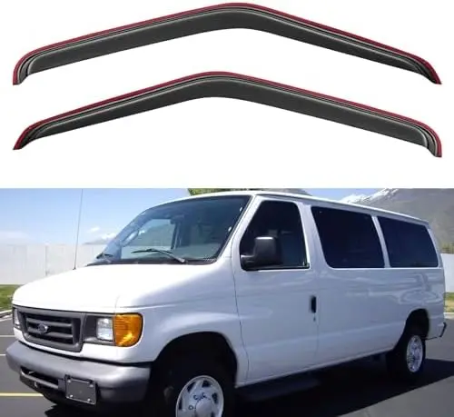 

2PCS Window Visors for 1992-2006 E-Series, Rain Guards for Econoline Van, Wind Deflectors