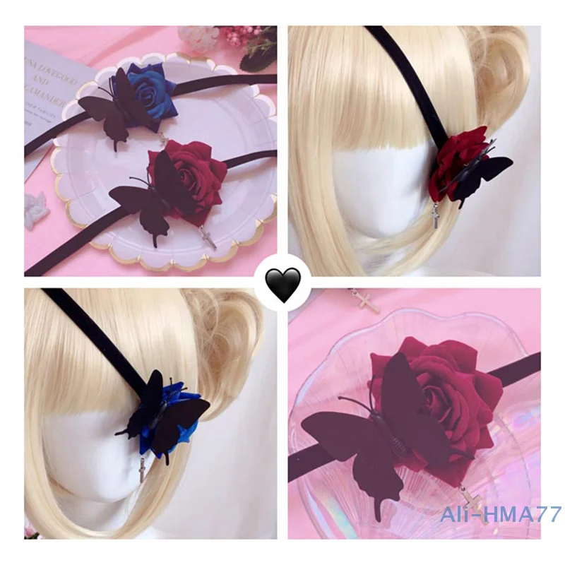 Gothic Lolita Rose Eye Patch Mask Single Butterfly Retro Party Accessories Cosplay Accessory