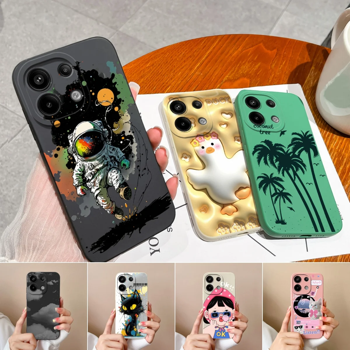 For Xiaomi Redmi Note 13 13 Pro 13 Pro+ Phone Case Astronaut Coque For Note13 Pro Fundas Cover Soft Silicone Redmi13 Pro+ Cases