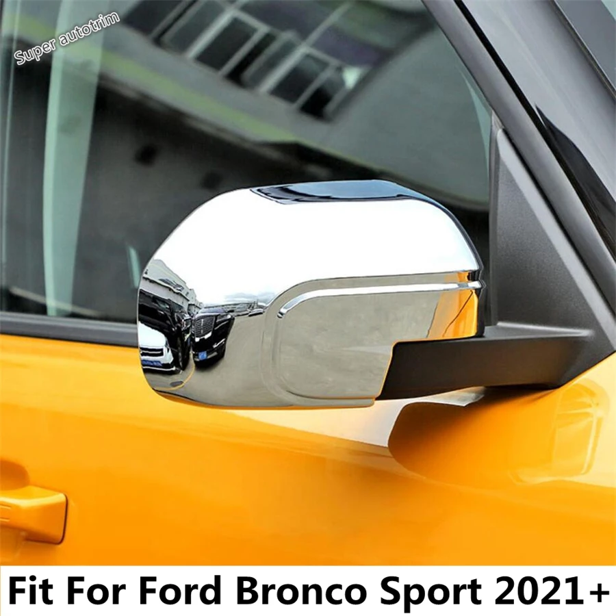 

Rearview Mirror Cap Shell Decoration Protection Cover Trim For Ford Bronco Sport 2021 - 2024 ABS Chrome Accessories Exterior Kit