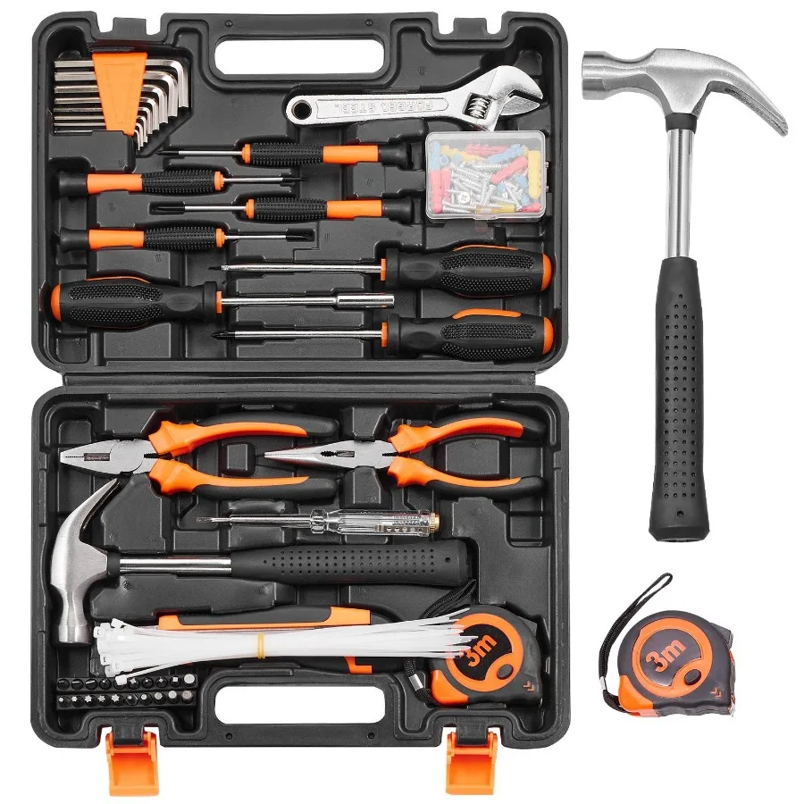 

Tool Kit 132 Piece General Household Hand Tool Set Home Repairing Tool Kit with Portable Tool Storage Case HighQuality Steel f