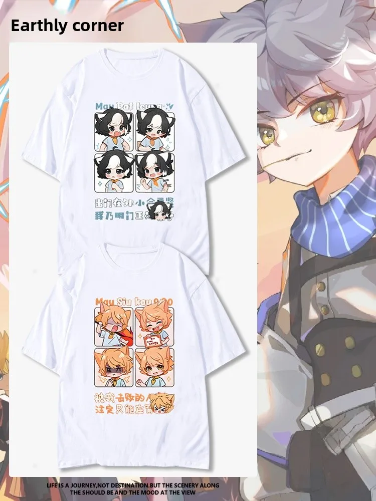 

Loose ort Sve T-irt for Men Summer Design Cartoon Anime Casual Wear Polyester Fiber Qui Dry round Ne Print Theme