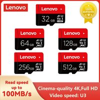 Lenovo Memory Card 512GB 256GB 128GB 64GB 32GB U3 V30 4K Full HD Micro TF Mini SD Card TF Memory Flash Card for Phone/Computer