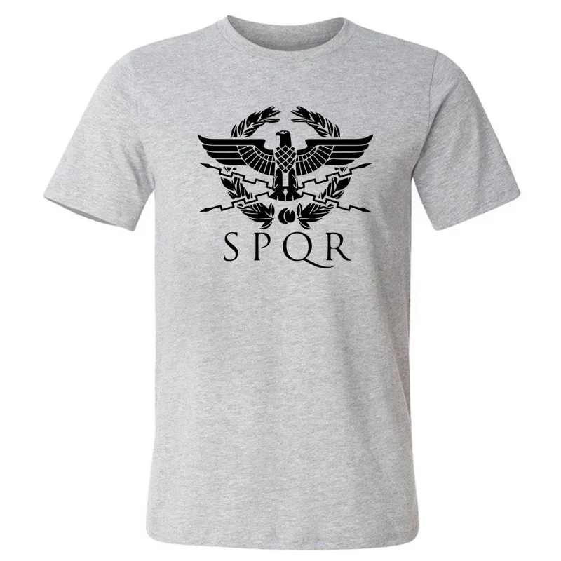 Men T-Shirts SPQR Roman Gladiator Imperial Golden Eagle Summer T-Shirt Mens Harajuku Punk Rock T Shirt Casual Tops Tees Shirt