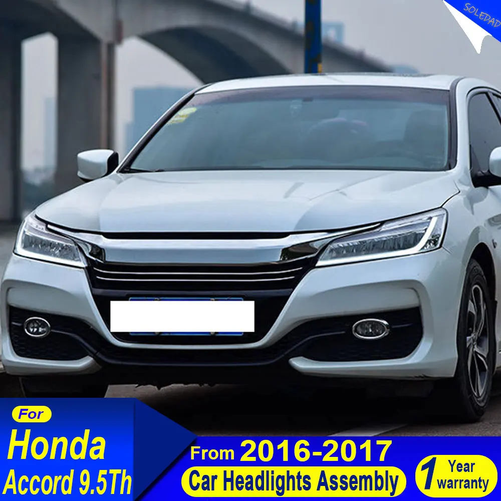 

for Honda Accord 9.5 generation 2016 2017 for Accord headlights LED DRL lens double light with headlights Plug and play