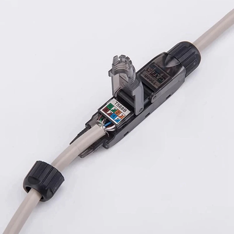 RJ45 Cat6A UTP LAN Cable Tool-Less Extension Connector Network Extender Junction Adapter Connection Box-VVBC