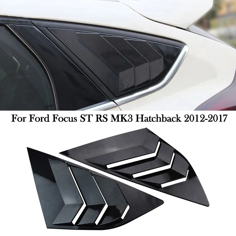 

Car Rear Window Louvers For Ford Focus ST RS MK3 Hatchback 2012-2017 Shutter Cover Trim Troangular Auto Parts Aftermarket