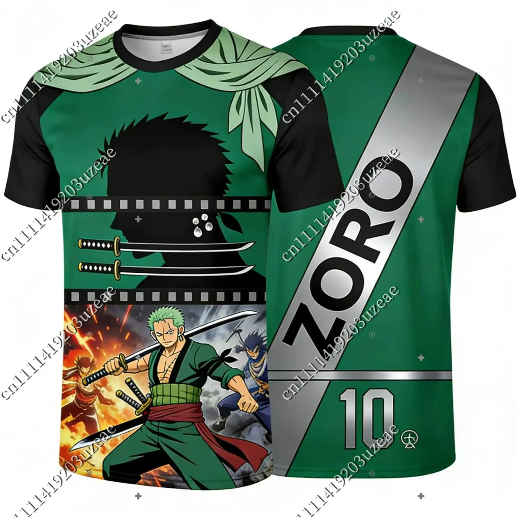 

One Piece Roronoa Zoro Cosplay T Shirt Men Three Swords Style Anime Graphic Tee Summer Casual Short Sleeve Streetwear Tops
